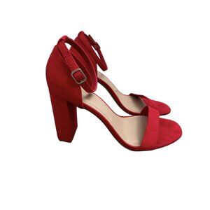Epicstep Block Heels Womens Red Ankle Strap Open Toe Sandals Size 9
